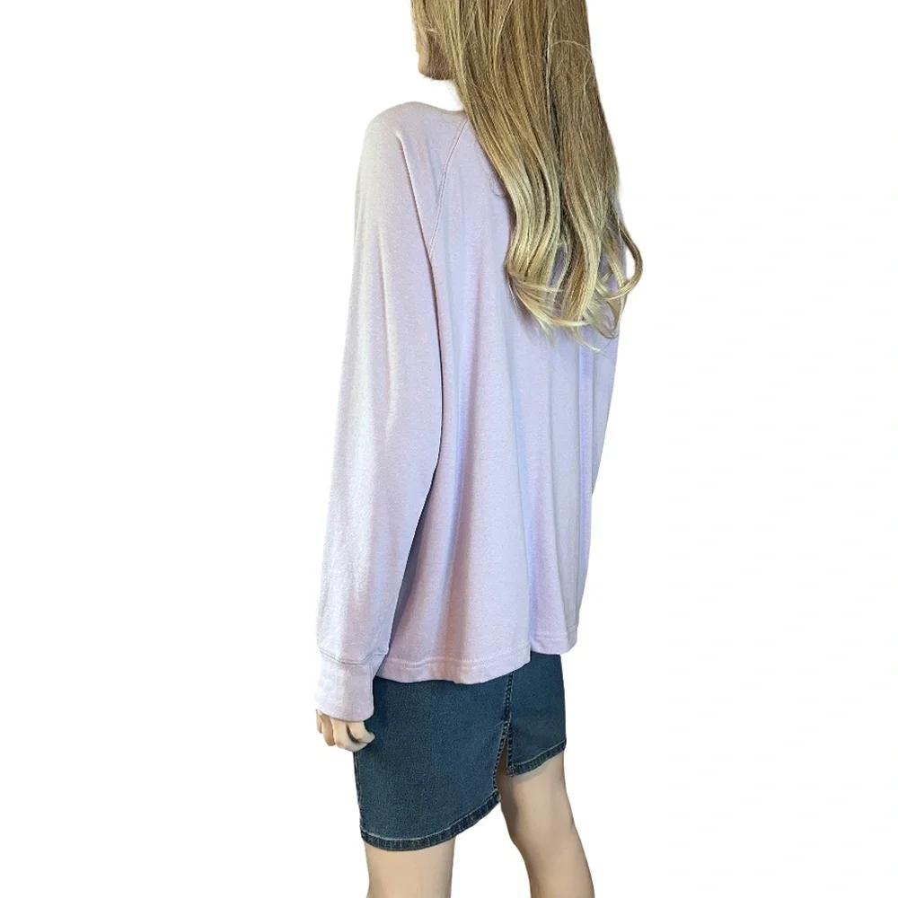 Champion Sweatshirt Top Pullover Sweater Lilac ¼ Zip Front Long Sleeve Branded - Picture 3 of 12